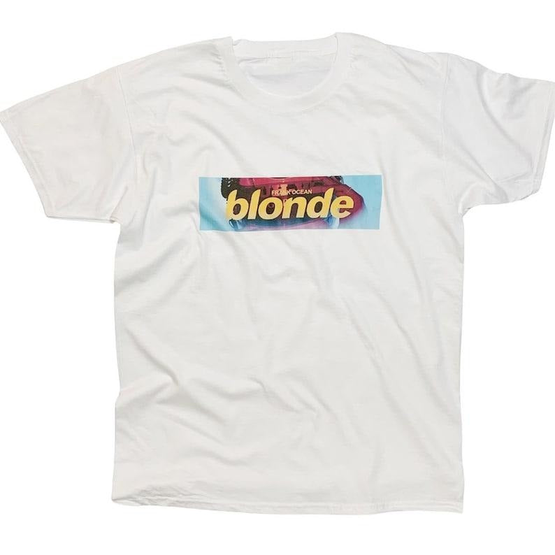 Frank 0cean Blond Hand Made T-Shirt With Minimalist Box Logo Print Hoodie, Sweatshirt | RetroVerseTees.com