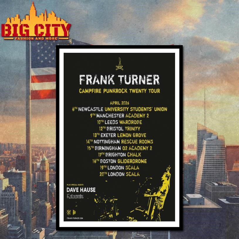 Frank Turner Campfire Punkrock Tour 2026 Poster Shirt
