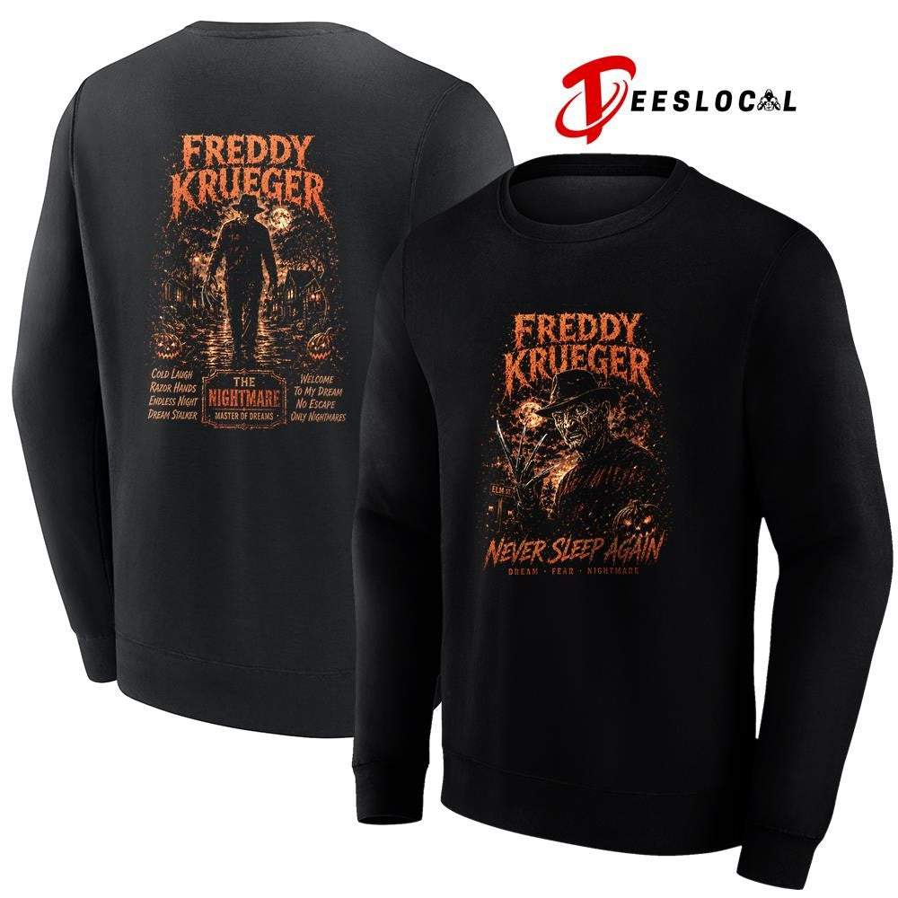 Freddy Krueger never sleep again dream fear nightmare graphic shirt