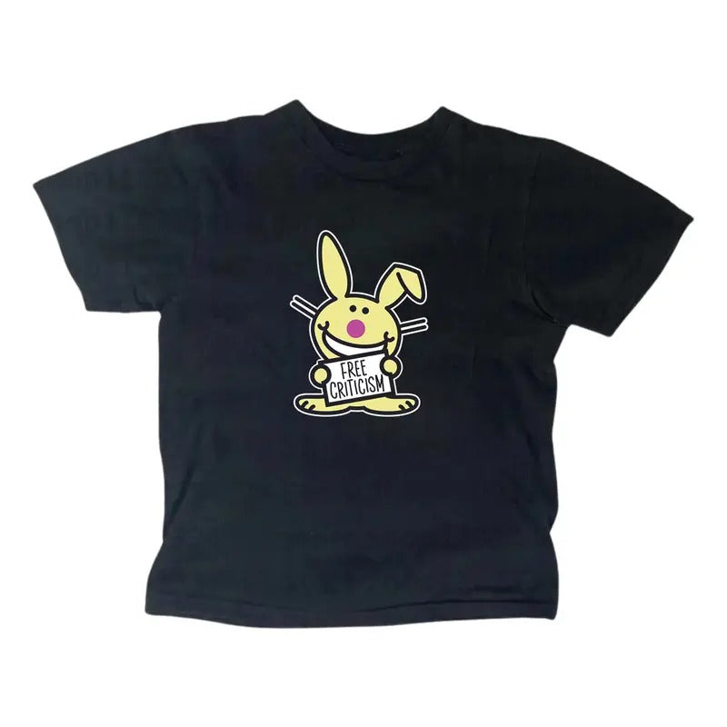 Free Criticism Happy Bunny Baby Tee, Gothic Emo Girl Top, Scene Clothing 2000s, Y2k Top Women Streetwear, Casual Cotton...