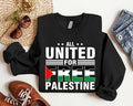 Free Palestine Sweatshirt, Palestine Flag Sweater, We Are All United Hoodie, Save Gaza Hoodie, Human Rights Long Sleeve,...