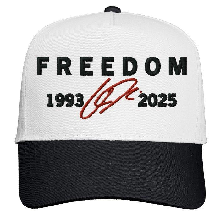 Freedom Charlie Kirk Red Signature 1993-2025 Faith USA Christian Embroidery Five-Panel Snapback Cap for Everyday Wear &...