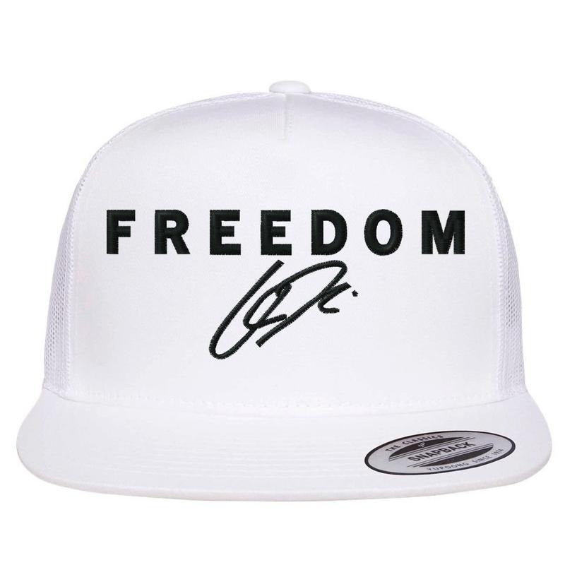 Freedom Charlie Kirk Signature Tribute Faith USA Christian Embroidery Flat Bill Trucker Hat T-Shirts, Hoodie, Sweatshirt