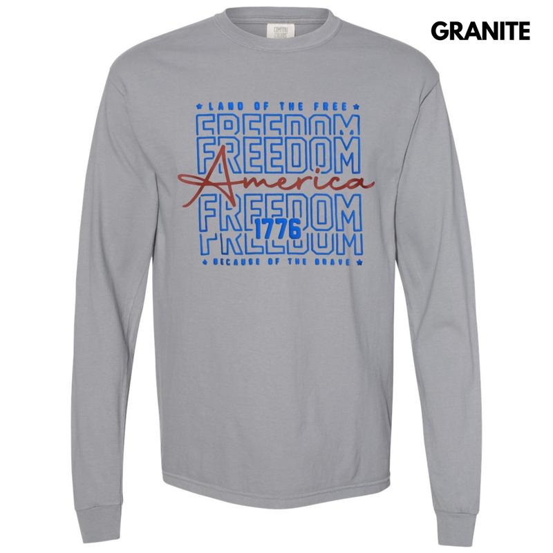Freedom Puff Long Sleeve Comfort Colors T-Shirt Hoodie, Sweatshirt | RetroVerseTees.com