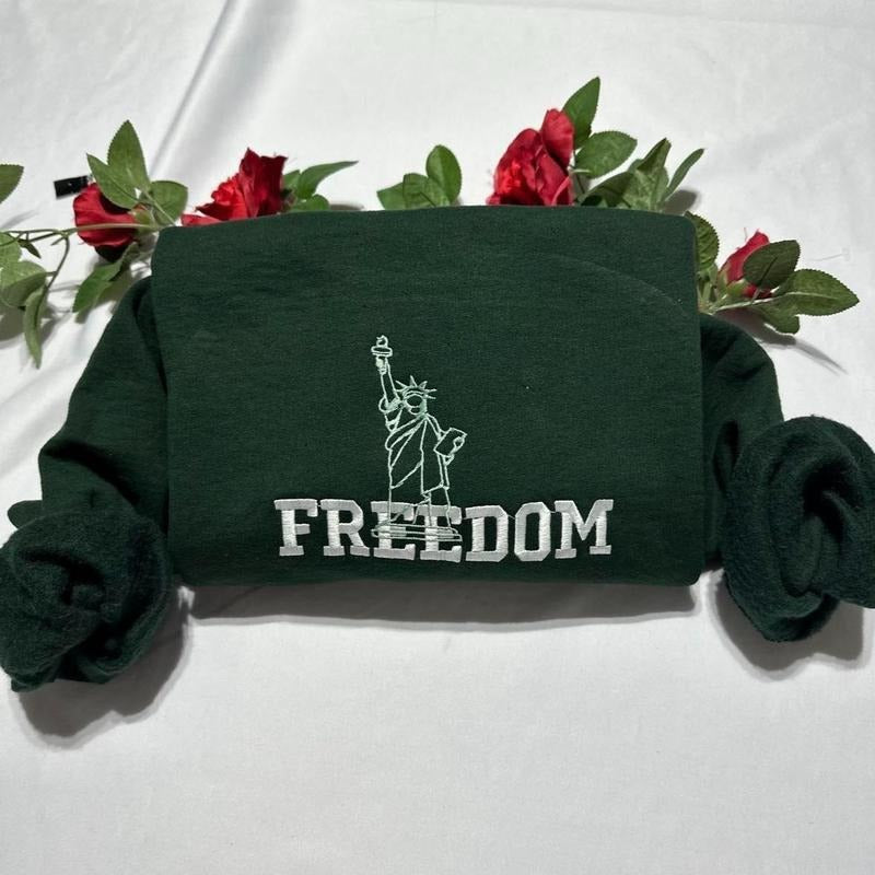 Freedom Statue of Liberty embroidered sweatshirt