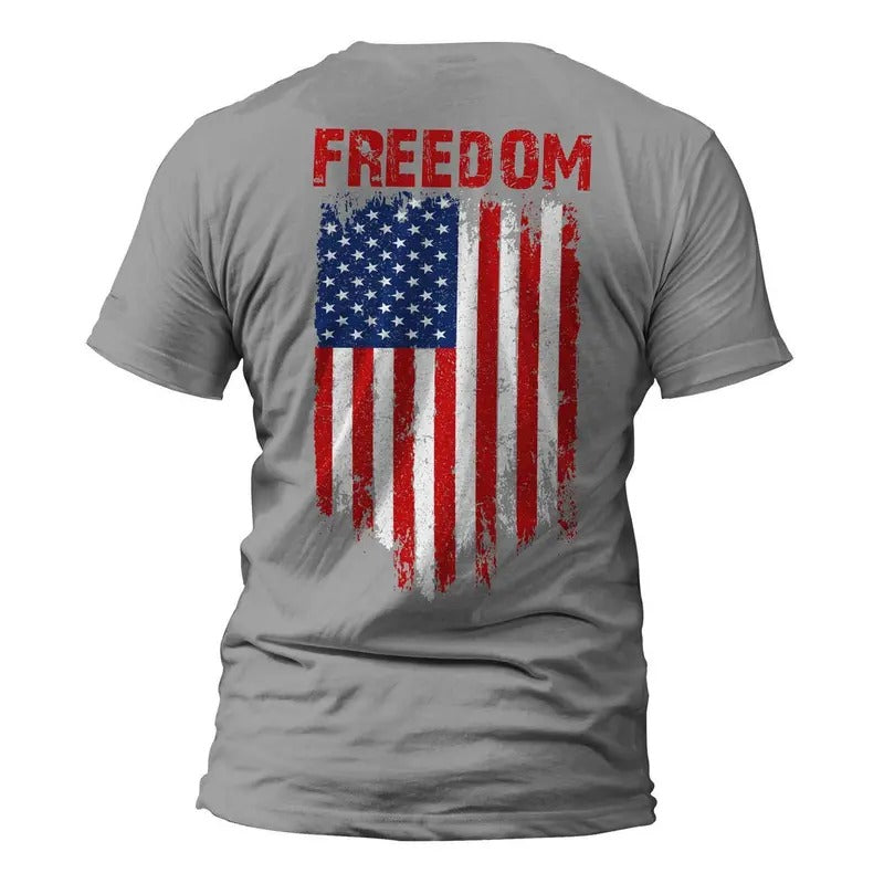 Freedom USA Flag Back Print Patriotic T-Shirt Hoodie, Sweatshirt | RetroVerseTees.com