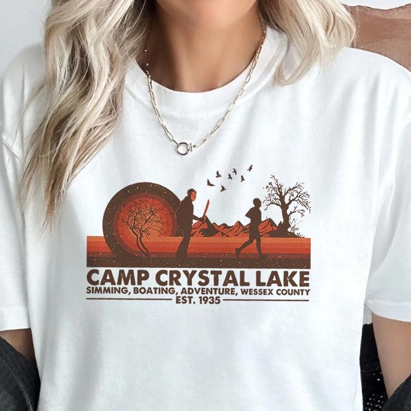 Friday 13th Movie Shirt Jason Voorhees Fan Camp Crystal Lake Camping Swimming Boating Adventure Wessex Count Shirt Horror...