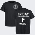 Friday Safety Yellow T-Shirt for Men - Cotton Crewneck Short Sleeve Top Hoodie, Sweatshirt | RetroVerseTees.com