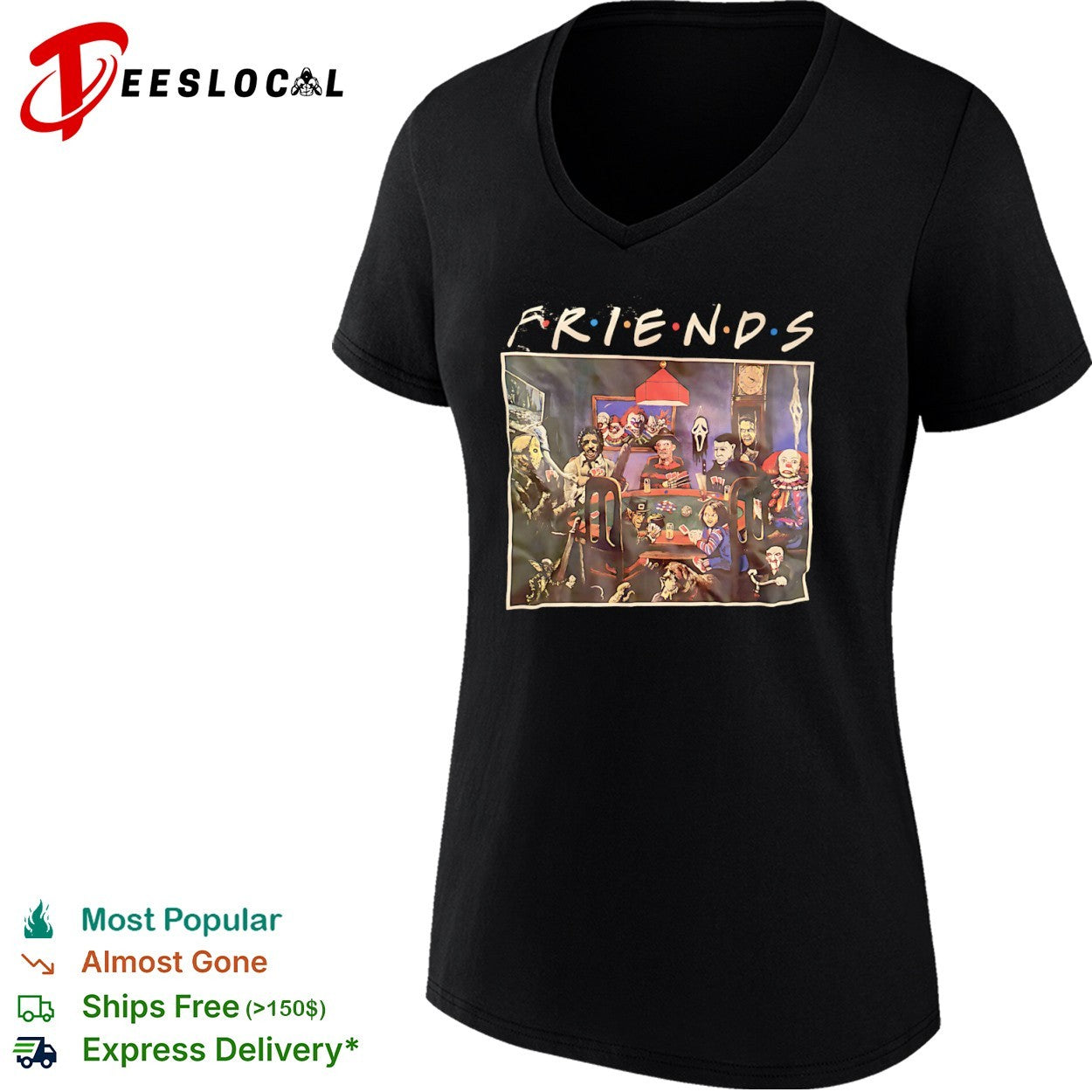 Friends Horror Movie Characters Poker Night shirt