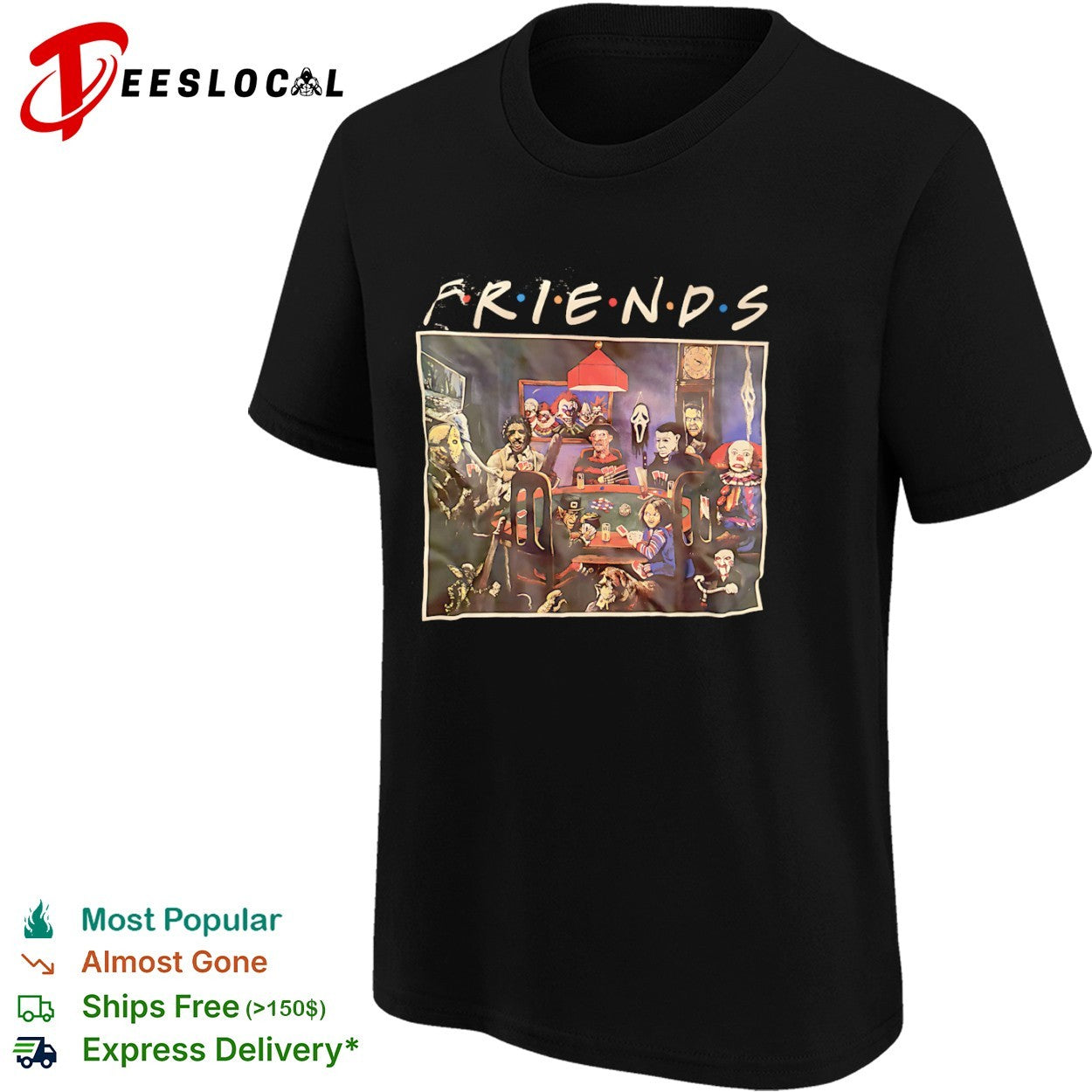 Friends Horror Movie Characters Poker Night shirt