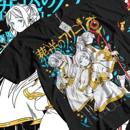 Frieren T-Shirt Beyond Journey's End Fern Stark Girl Anime Gifts Shirt All Size Hoodie, Sweatshirt | RetroVerseTees.com