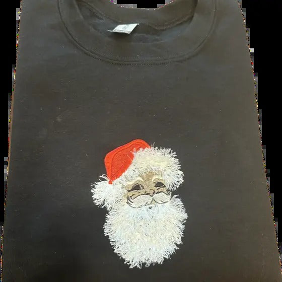 Fringe Santa Embroidered Crewneck Sweatshirt T-Shirts, Hoodie | RetroVerseTees.com