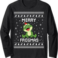 Frog Ugly Christmas Sweater Frog Lover Holiday Present Long Sleeve T-Shirt Hoodie, Sweatshirt | RetroVerseTees.com