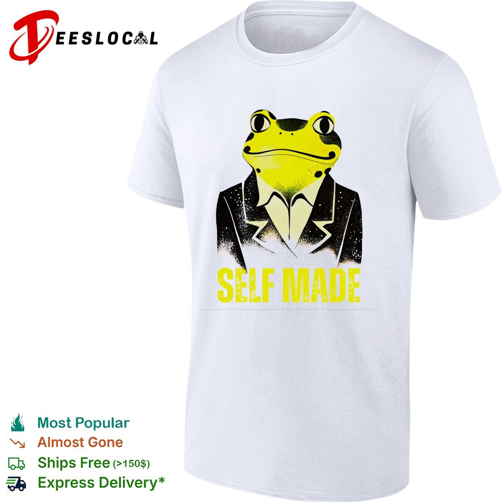 Frog wearing business suit self made shirt