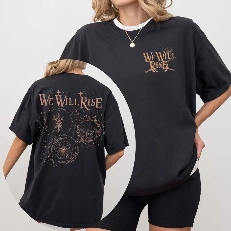 From Blood and Ash Shirt, We Will Rise Merch, Jennifer Armentrout, Poppy and Hawke, The Red Pearl, FBAA T-Shirt, Dark...