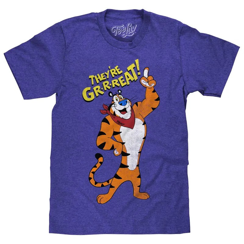 Frosted Flakes Tony The Tiger T-Shirt - Royal Blue Hoodie, Sweatshirt | RetroVerseTees.com