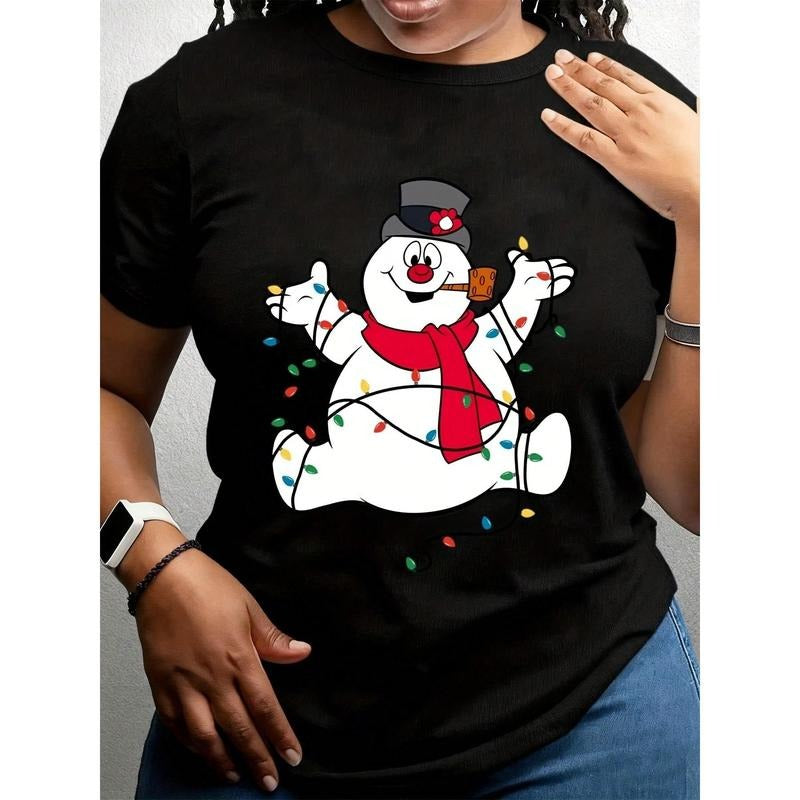 Frosty TNF Snowman Christmas Graphic T-Shirt