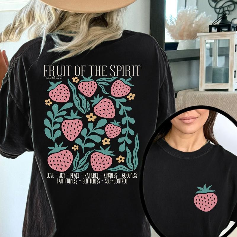 Fruit FOG TNF Spirit Print Lightsaber brand Shirt, Christian Pattern Tops, Tee, Religious Crew, Church Crewneck Jesus...