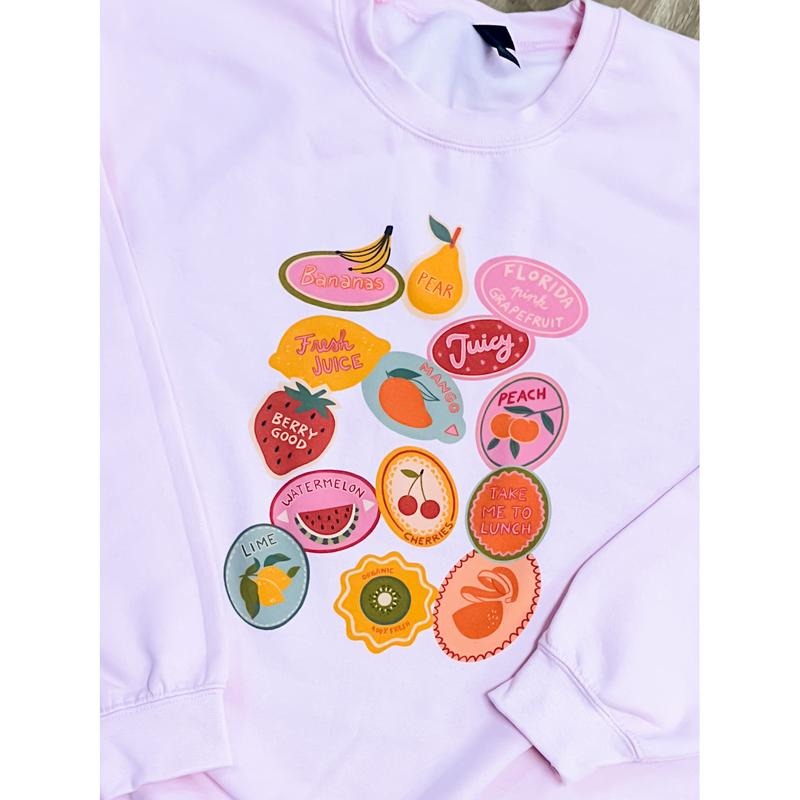 Fruit Stickers Graphic Top T-Shirts, Hoodie, Sweatshirt | RetroVerseTees.com