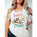 Fun - loving Gunpla brand Summer - TNF Vest: Embrace WB shield Laid - back Vibe with TNF "TANNED TIPSY & TROUBLE" Design...