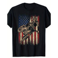 Fun American Flag Motocross Dirt Bike Enthusiast T-Shirt