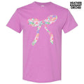 Fun Floral Bow Gildan Short Sleeve T-Shirt 'NLB' Hoodie, Sweatshirt | RetroVerseTees.com