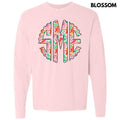 Fun Gingerbread Christmas Monogram Long Sleeve Comfort Colors T-Shirt 'NLB' Hoodie, Sweatshirt | RetroVerseTees.com