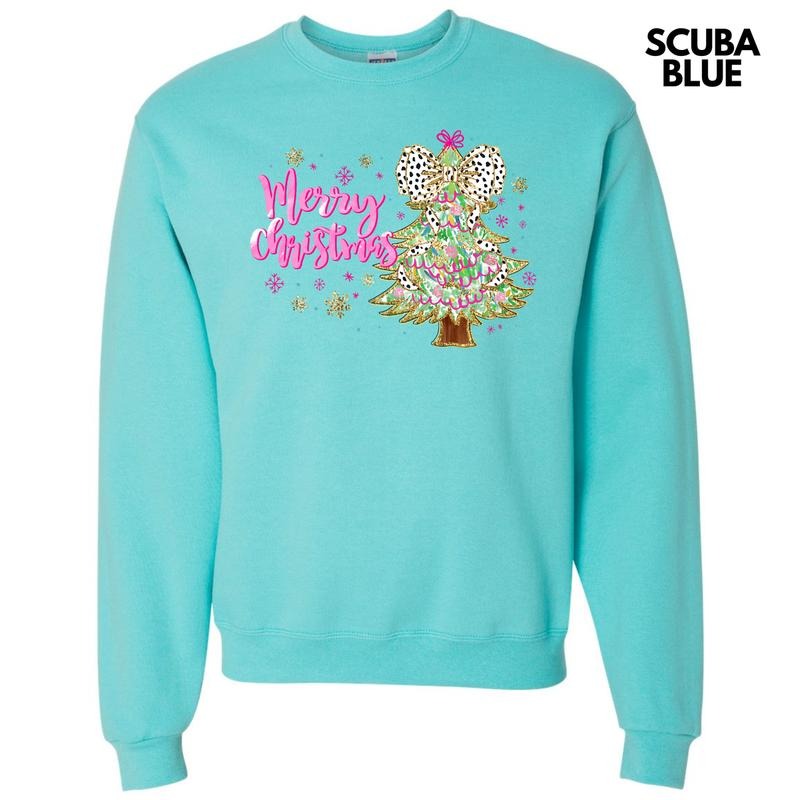 Fun Pink Merry Christmas Tree Sweatshirt 'NLB' T-Shirts, Hoodie | RetroVerseTees.com