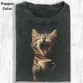 Funny Animal Vintage Graphic Tee, Sleepy Cat T-Shirt, Animal Shirt, Unisex Meme Cringe Funny Shirt, Menswear Womenswear...