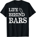 Funny Bar Shirts, Life Behind Bars Funny Bartending Mixologist Bartender T-Shirt Menswear Top