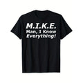 Funny Bat brand.Swoosh.Swoosh.Swoosh. Mike Knows Everything T-Shirt for Men - 100% Cotton Anti-Shrink Casual Tee with...