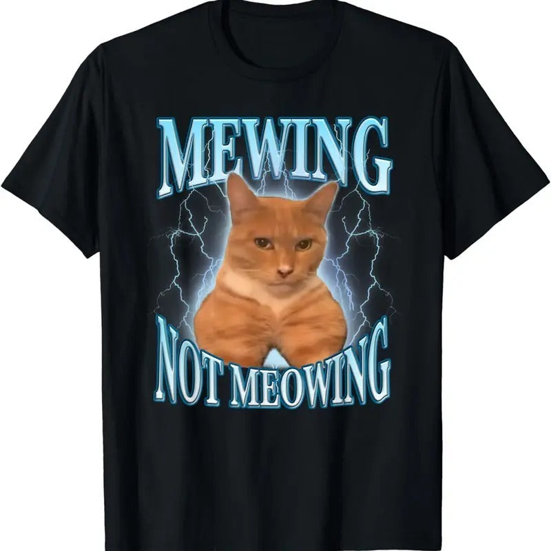 Funny Cat Meme Mewing LooksMax Meowing cat Trend T-Shirt Hoodie, Sweatshirt | RetroVerseTees.com