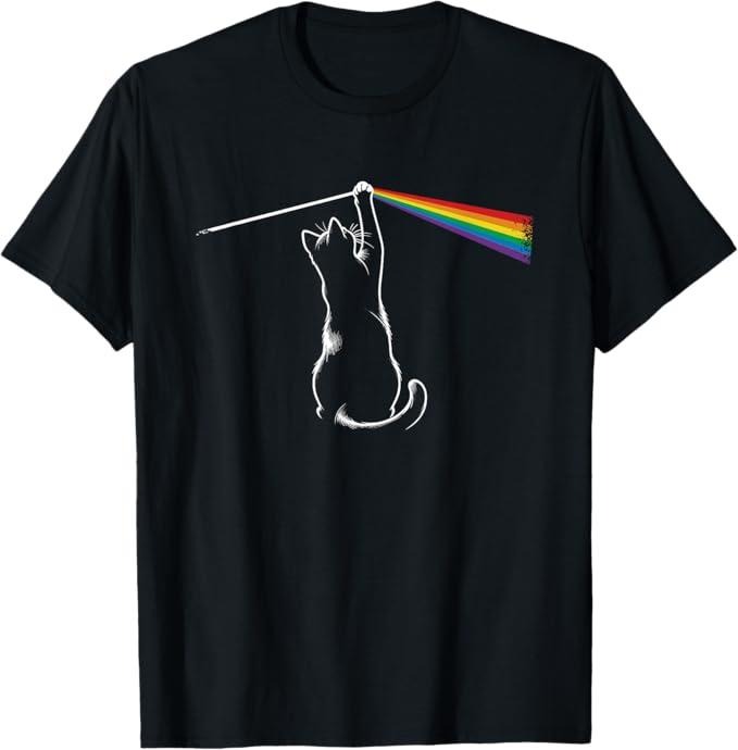 Funny Cat Shirts, Funny Cat Rock Music Gift Men Women Funny Cat T-Shirt