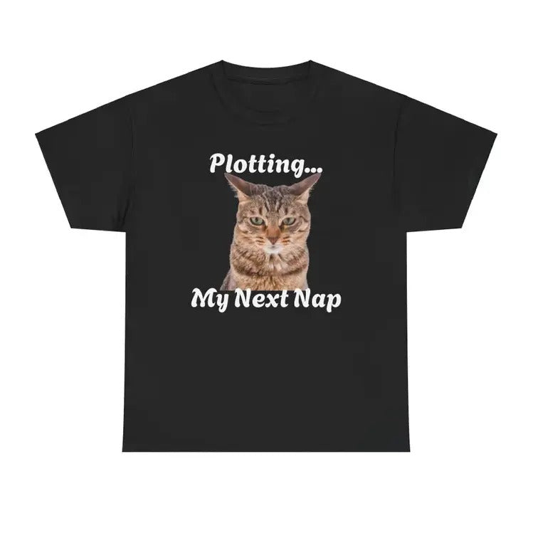 Funny Cat Tee, Cat Lover Shirt, Plotting My Next Nap T-Shirt Hoodie, Sweatshirt | RetroVerseTees.com