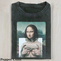 Funny Character Vintage Graphic Tee, Mona Lisa Love T-Shirt, Unisex Meme Cringe Funny Shirt, Menswear Womenswear...