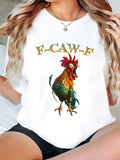 Funny Chicken Shirt, F-Caw-F T Shirt, Trendy Black Chicken Shirt Hoodie, Sweatshirt | RetroVerseTees.com