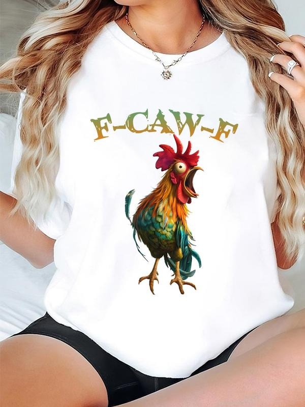 Funny Chicken Shirt, F-Caw-F T Shirt, Trendy Black Chicken Shirt Hoodie, Sweatshirt | RetroVerseTees.com