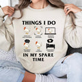Funny Chicken Sweatshirt, Thing I Do In My Spare Time, Chicken Girl Crewneck Sweatshirt, Chicken Mom Shirt, Farm Animal...