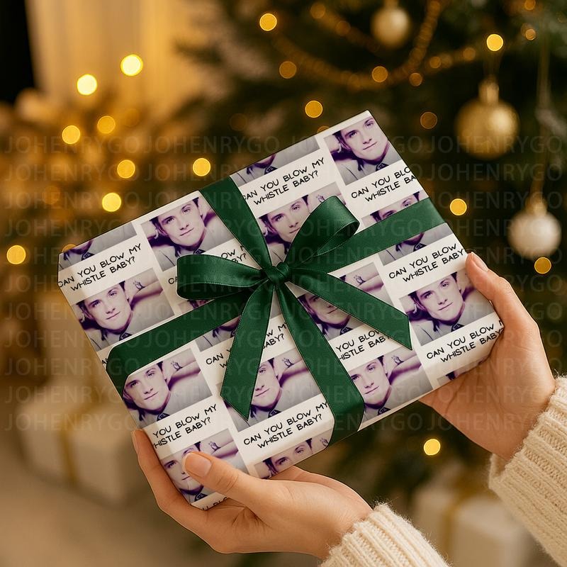 Funny Christmas Josh Hutcherson Meme Gift Wrap Papers, Whistle Baby Josh Hutcherson, Gift For Christmas Holiday, Xmas...