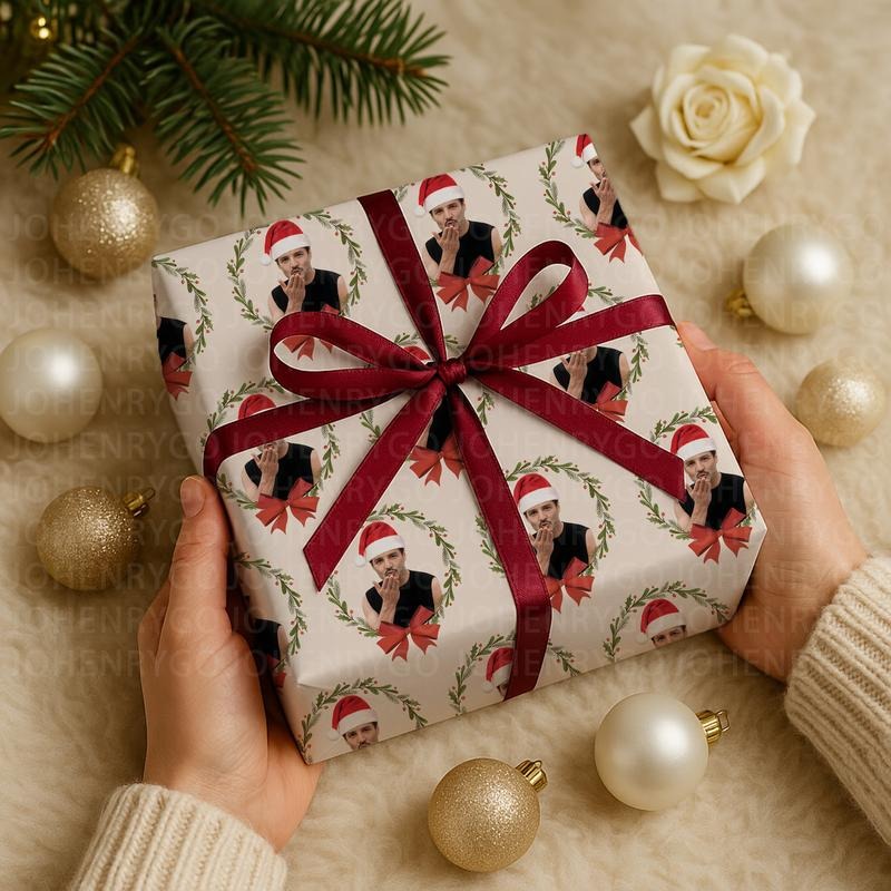 Funny Christmas Pedro Daddy Pascal Gift Wrap Papers, Team Pedro Pascal, Gift For Christmas Holiday, Xmas Wrap Papers in...