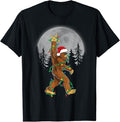 Funny Christmas Shirt, Christmas Gift, Bigfoot Santa Christmas Tree Lights Funny Xmas Sasquatch T-Shirt