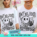 Funny Dad Dad Shirt Ain't No Hood Like Fatherhood Fathers Day Retro Sublimation Dad Front Back Cut File Original Hoodie,...