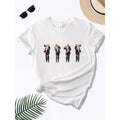 Funny Dancing Trump Printed T-Shirt, Short-Sleeve Round Neck Casual Top, Suitable for Summer Gunpla brand Spring,...