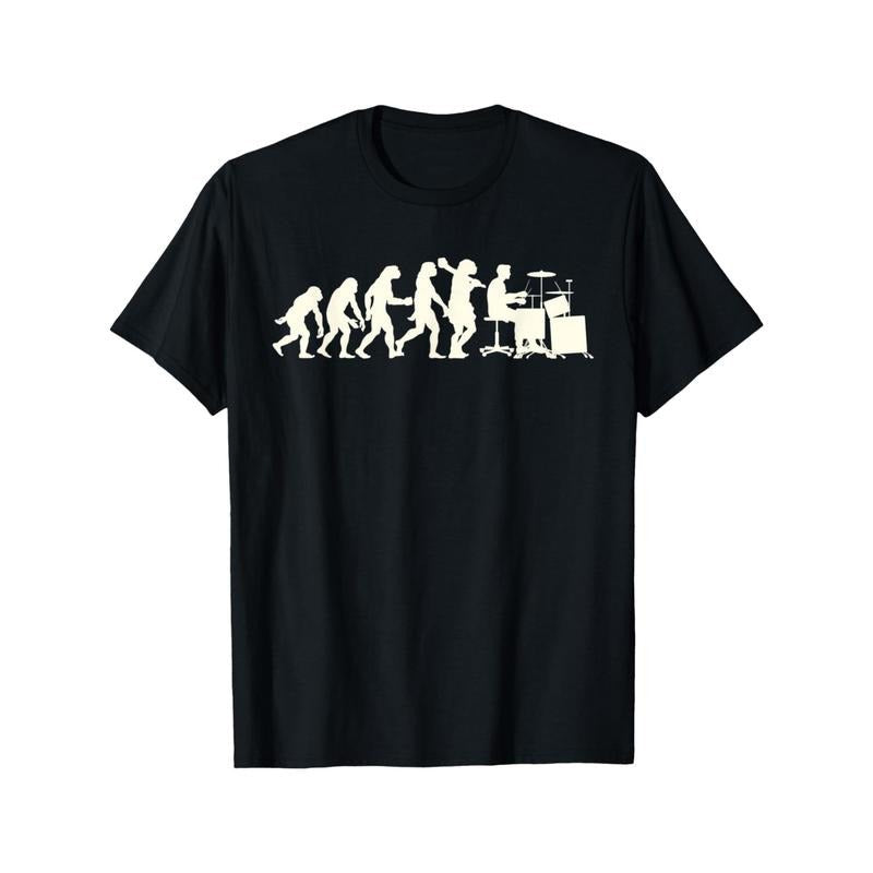 Funny Drummer Gifts Drumming Drums Evolution T-Shirt Made in USA Hoodie, Sweatshirt | RetroVerseTees.com