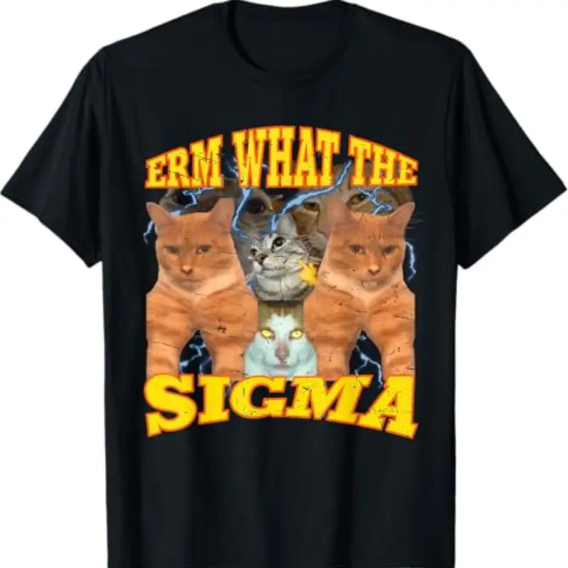 Funny Erm What The Sigma Cursed Mewing Cat T-Shirt Hoodie, Sweatshirt | RetroVerseTees.com