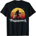 Funny Fishing Shirts, Funny Bigfoot Fishing Outdoor Retro T-Shirt Cotton Fashion Casual Classic Hoodie, Sweatshirt