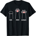Funny Gamer Shirts, Special Gifts For Gamers, Rock Paper Scissors Hand Game Cute Paw Funny Cat T-Shirt Menswear Casual...