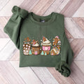 Funny Gingerbread Christmas Coffee Latte Lovers Sweatshirt Classic Unisex T-Shirts, Hoodie | RetroVerseTees.com