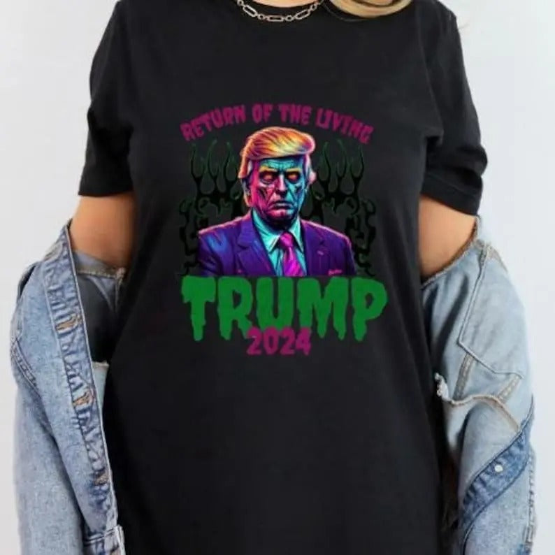 Funny Halloween T-Shirt, Return of the living SweatShirt, Trumpp Halloween Hoodie | RetroVerseTees.com