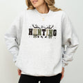 Funny He is Hunting Sweatshirt, Camouflage Long Sleeves Pullover, Deer Hunter Wife Gifts, Hunting Season Apparel, He's...